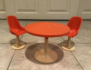 Barbie Table & Chairs Vintage Furniture 1970’s 7” X 6” Tall Rare Set