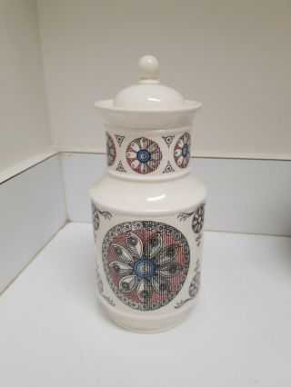 Rare Design 63 Wedgwood Of Etruria & Barlaston Queens Ware Jar With Lid