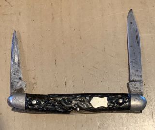Rare Vintage Carl Schlieper 2 Blade Solingen Pocket Knife Germany Jigged Bone