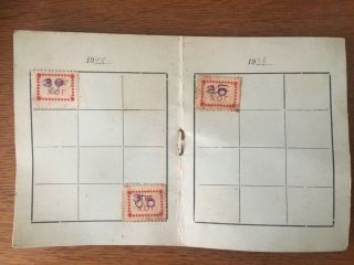Armenia,  Bulgaria,  1937 Rare Armenian Revenue Stamp “hog” On Members Card