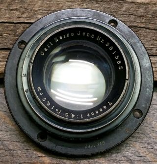 Vintage Rare Carl Zeiss Jena Nr 381585 Tessar Lens 1:4,  5 F=16,  5 Cm