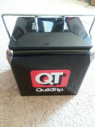 Rare Retro Vintage Metal/aluminum Qt Quik Trip Cooler 11.  5 H × 12 D × 9 W