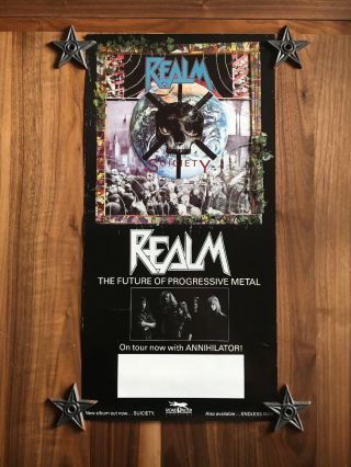 Realm “suiciety” On Tour Now With Annihilator 1990 Roadracer Records Poster Rare