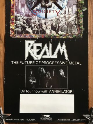 Realm “Suiciety” On Tour Now With Annihilator 1990 Roadracer Records Poster Rare 3