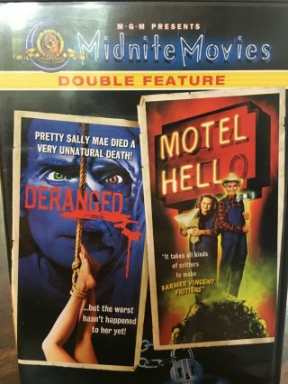 Deranged / Motel Hell Dvd Midnite Movies Cult Gore Ed Gein Texas Chainsaw Rare