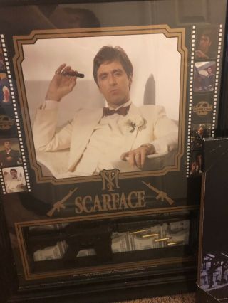 Rare Al Pacino Scarface Framed Display With Prop Gun Awesome Mancave Piece