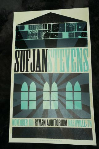 Sufjan Stevens Hatch Show Print Ryman Nashville - Rare Design