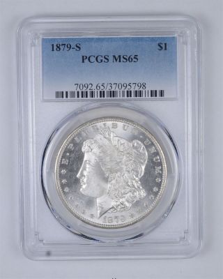 Ms - 65 1879 - S Morgan Silver Dollar - Pcgs - Rare In - Choice Unc 673