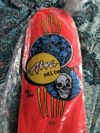SIGNED 48/100 Tony Alva Bill Danforth Skateboard NOS PINK RARE Circle Skulls 4