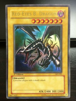 Yugioh Red - Eyes B.  Dragon Sdj - 001 1st Edition Ultra Rare