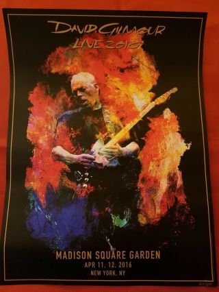 Rare David Gilmour Tour 2016 Rattle That Lock Msg Ny April 11,  12 - Poster 262/600