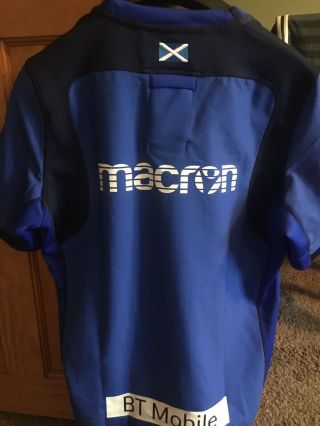 Scotland Rugby Union Team Training Top Shirt Jersey Macron Large Very Rare Shirt 7