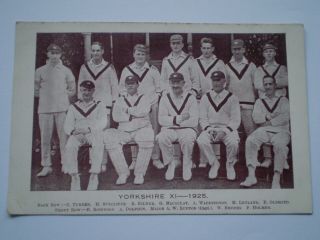 Rare Yorkshire Cricket Club Xi 1925 Team Real Postcard. .