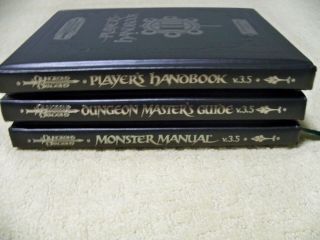 Dungeons & Dragons 3.  5 SPECIAL EDITION Core Rulebook Set - Black Leather Rare 6