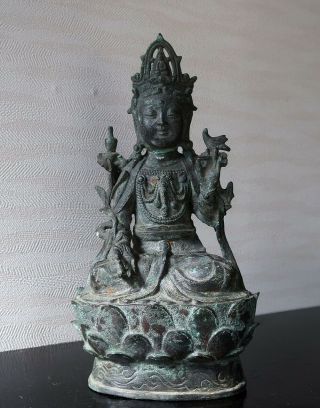 VERY RARE CHINESE ANTIQUE BRONZE GUANYIN MING DYNASTY? 5
