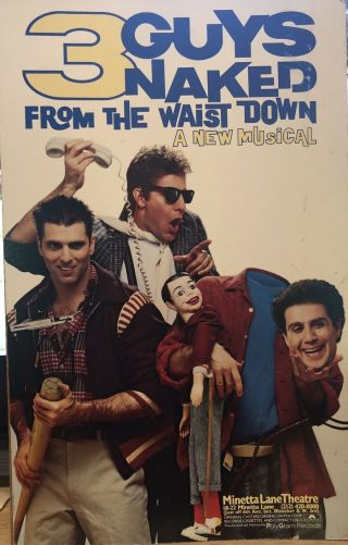 3 Guys Naked From The Waist Down Off Broadway Poster Windowcard Rare