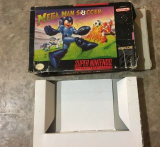 Mega Man Soccer Nintendo Snes Box Only Rare