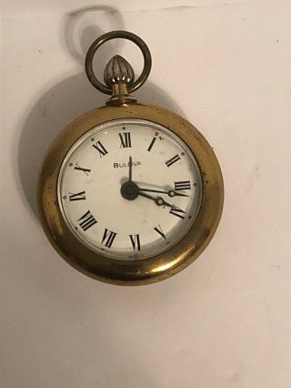 Rare Vintage Large 20s Brass Bulova Pocket Watch Alarm Germany