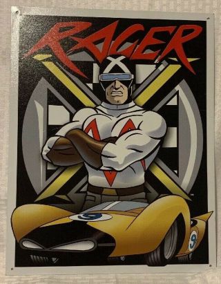 Rare Speed Racer X Metal Sign.  Made In Usa.  Desparate Enterprises Inc.