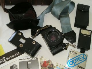 1980 Nikon EM M90 35mm Camera w/Nikon Series E 50mm 1:1.  8 Lens,  Ex Rarely 3