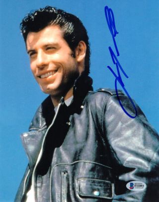 John Travolta Signed Autographed 8x10 Photo Danny Zuko Grease Rare Beckett Bas
