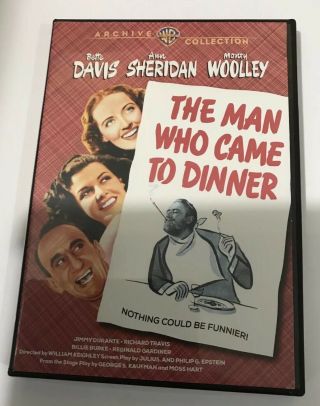 The Man Who Came To Dinner Dvd Bette Davis Rare