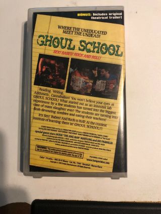 Ghoul School VHS Tempe Entertainment Zombies Rare OOP 3