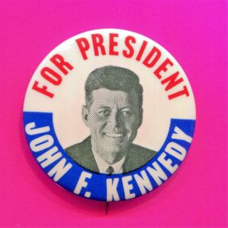 John F.  Kennedy For President Button 1960 1 3/4 " Kennedy Button Rare