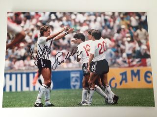 Rare Glenn Hoddle Steve Hodge England Signed Photo,  World Cup 1986 1990