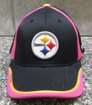 Rare Isaac Redman Auto Signed Reebok Cap/hat Pittsburgh Steelers Pink Hat
