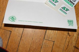Vtg Saskatchewan Roughriders Sticker Set CFL RARE w Official Hand Written Letter 4