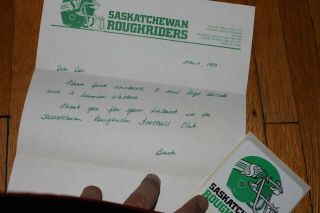 Vtg Saskatchewan Roughriders Sticker Set CFL RARE w Official Hand Written Letter 5