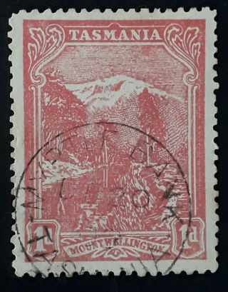 Rare 1909 Tasmania Australia 1d Red Pictorial Stamp Myrtle Bank Postmark