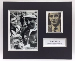 Rare Bob Stokoe Sunderland 1973 Fa Cup Signed Photo Display,  Autograph