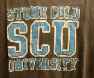 Vintage Rare Stone Cold Steve Austin Scu University T - Shirt L Wwf Wwe