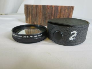 Konica Macro Close - Up Attachment Lens Ar No.  2 W/ Rare Case
