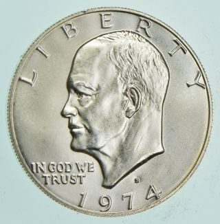 Specially Minted S Mark - 1974 - S - 40 Eisenhower Silver Dollar - Rare 003