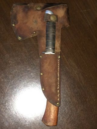 Plumb Official Scout Axe Rare 12” & Boy Scouts Of America Western Knife Sheath