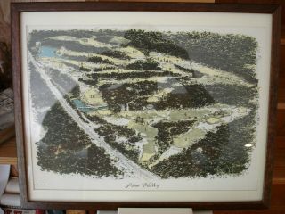 Rare Vintage Pine Valley Golf Club Framed Course Map 1 Rated Course On Earth