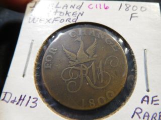 C116 Ireland Wexford 1800 Woodcock Bank Enniscorthy Conder 1/2 Penny D&h - 13 Rare