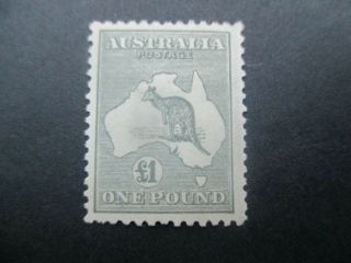 Kangaroo Stamps: £1 Grey 3rd Watermark - Rare (d321)