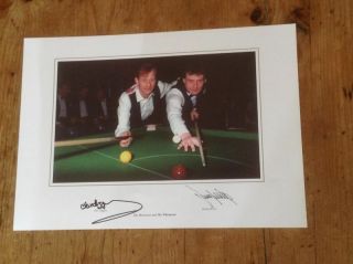 Alex Higgins & Jimmy White Snooker Rare Autographed Xlarge Card Picture