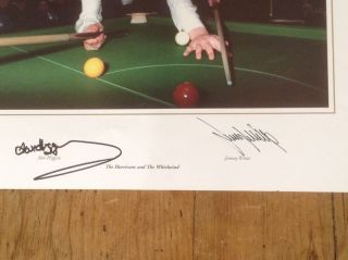ALEX HIGGINS & JIMMY WHITE SNOOKER RARE AUTOGRAPHED XLARGE CARD PICTURE 2
