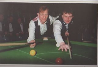 ALEX HIGGINS & JIMMY WHITE SNOOKER RARE AUTOGRAPHED XLARGE CARD PICTURE 3