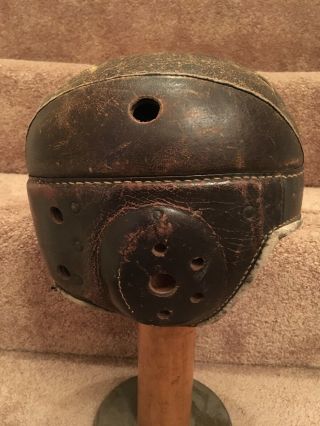 Antique Old Vintage 1930s - 1940s Adult Wilson Very Rare Leather Football Helmet 3