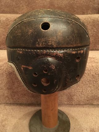 Antique Old Vintage 1930s - 1940s Adult Wilson Very Rare Leather Football Helmet 7