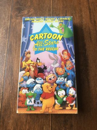 Cartoon All - Stars To The Rescue Vhs Tape Rare Vintage Anti - Drug Awareness Video