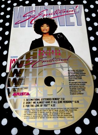 Whitney Houston - So Emotional Rare 1987 Cd Single