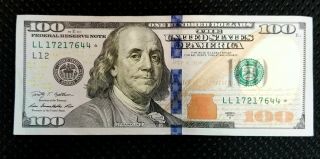 Rare $100 Dollar Bill Star S.  F.  Federal Reserve Note Series 2009a Ll17217644