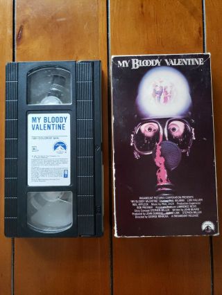 My Bloody Valentine Rare Horror Vhs Slasher W/box Protector Plays Well